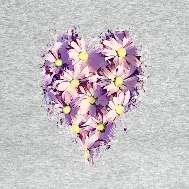 Purple Daisies Heart Design by PhotoArts